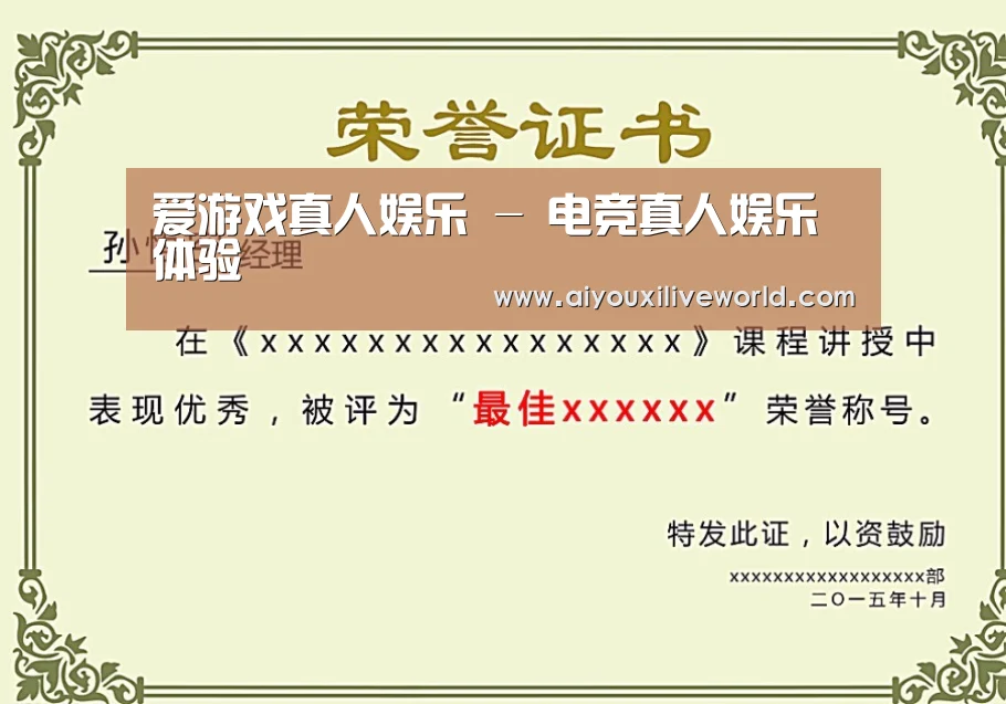 爱游戏下载荣誉证书二